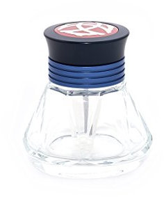 TWSBI Diamond ink bottle,Tintenfass,inkwell,Glas & Aluminium/Farbe Blau