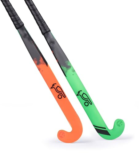 Kookaburra Invade Indoor Hockey Stick-36.5-L Hockeyschläger, orange/grün, 36.5 Light