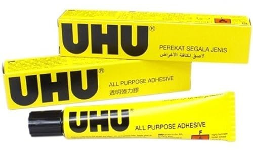 UHU All Purpose Glue 20ml Box Extra Strong Clear Adhesive [Pack of 2 Tubes]