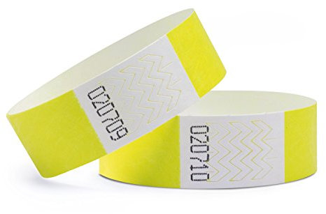 linie zwo ®, Pack de 1000 Pulseras de Seguridad 19 x 254 mm, Amarillo neón