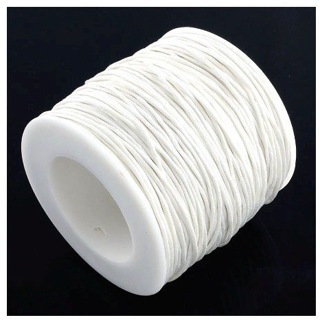 White Waxed Cotton String Cord - 5M Continuous Length, 1mm Thick for Jewellery Making and Craft Projects