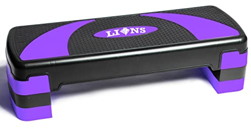 Lions Aerobic Stepper - 3 Height Adjustable Level 10cm 15cm 20cm, Non Slip Steppers for Exercise Workout, Home Gym Cardio Workout Routines Training Indoor Outdoor