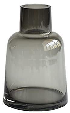 FOMIYES Vase Rauchgrau Glasvase Rauchglas Nordic knospe Dekorative Flaschen Flasche Für Esstisch Home Decor Grau Gerippt Nordic Rauch