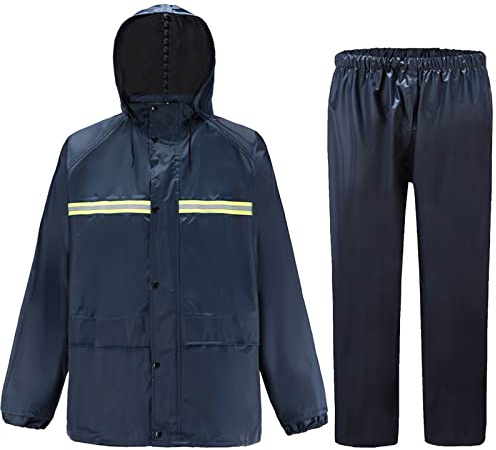 Btmpmcs Homme Vetement de Pluie Multifonction Ensemble Veste et Pantalon Imperméables 2 Pièces Ultra léger Imperméable et Coupe-Vent Veste De Pluie Légère et Résistante