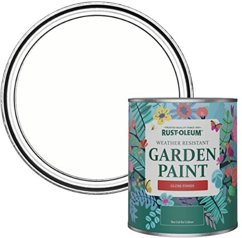 Rust-Oleum White Mould-Resistant Garden Paint In Gloss Finish - Chalk White 750ml Fence Paint, Shed Paint Fence Paint, Shed Paint