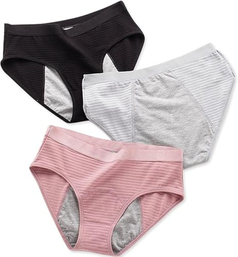 Intimo per l'incontinenza per Adulto, Slip Donna Assorbenti per Incontinenza Lavabili Riutilizzabili Mutande, Intimo per Incontinenza, 3 Pezzi