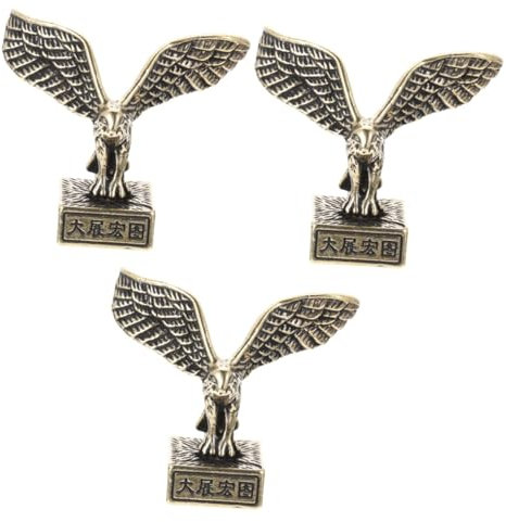 Zerodeko 3St Messingverzierungen Bürodekoration Miniaturfiguren Tischfigur Spielzeug Wohnkultur Desktop-Adler Retro-Desktop-Dekoration Haushalt Skulptur Kupferverzierungen