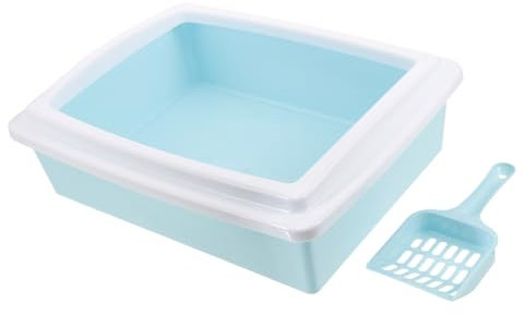 Yardwe Cat Litter Box Mit Abnehmbaren Hohen Wänden Praktische Tragbare Katzentoilette Für Zuhause Und Reisen Einfache Reinigung Mit Schaufel Für Kleine Katzen Und Haustiere