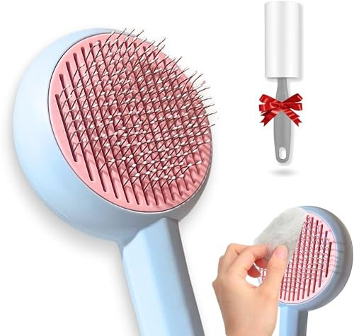 Cepillo para Perros, Gatos y Conejos, Profesional Cepillo Perro Pelo Corto, Peine para Gatos quitapelo Peine conejo Muy Fácil de Usar 1RODILLO QUITA PELUSAS de Regalo Pet Brush
