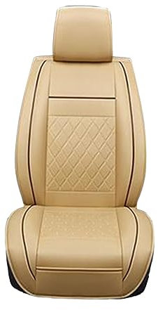 BELLIFFY Sitzbezug Aus Leder Für Auto Universeller Autositzschutz Autositzabdeckung Autoinnenausstattung Beige Farbe