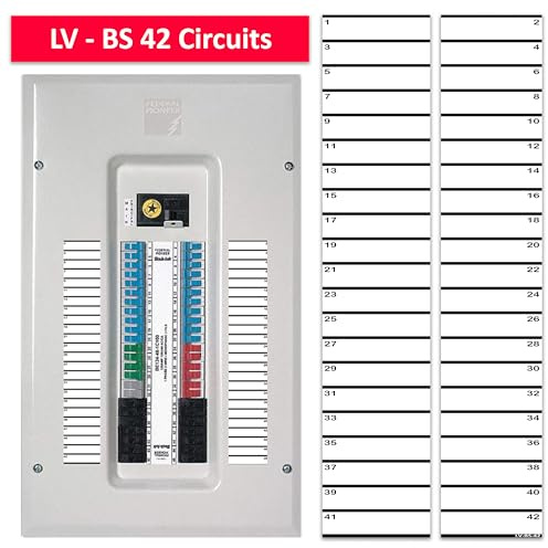 Littversions 3/4 Breaker Side 42 Circuits 2 Labels Vinyl Fuse Box Circuit Breaker Panel Directory Labels Stickers Decals for All Electrical Panel/Load Centers Waterproof