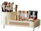MEETOZ Makeup Organiser with 360°Rotating Makeup Brush Holder, Large Capacity Make up Organizers, 2 in 1 Makeup Storage Organizer for Vanity, Dresser, Bathroom, Bedroom