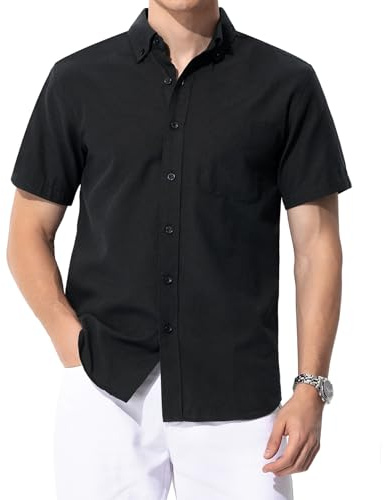 Casey Kevin Camisa Hombre Manga Corta | 100% Algodón | Cuello Abotonado | 1 Bolsillo en el Pecho