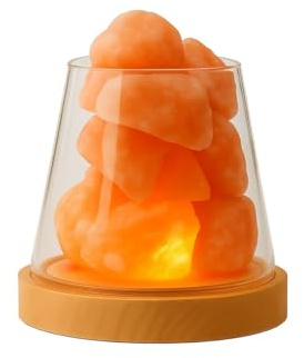 Mystic Romance Himalayan Salt Lamp Rechargeable, Pink Himalayan Salt Crystal Lamp in Glass, Color Changing Cordless Table Lamp with Remote for Bedroom, Bedside, Desk & Home Decor