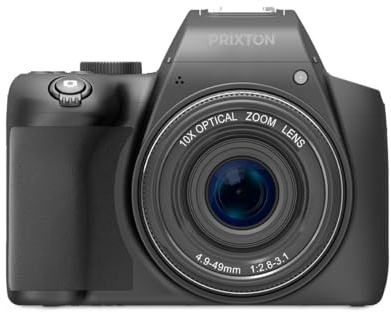 PRIXTON Fotocamera Digitale 4K UHD 64 MP Voyager DC700, Fotocamera con Wi-Fi, Stabilizzazione Anti Shake, Rilevamento del Volto, Flash XENON, Zoom Ottico 10X, Schermo IPS 2,88”, USB-C, MicroSD 256 GB