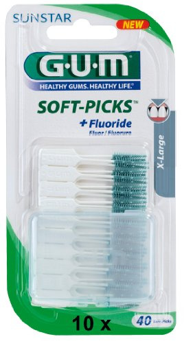 GUM SOFT-PICKS Interdentalbürsten X-LARGE 40 Stück, 10er Vorteilspack (10x 40 Stück)