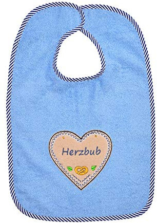 Riesen-Lätzchen, Stickerei Herzbub Farbe: Hellblau, Größe: 30/45