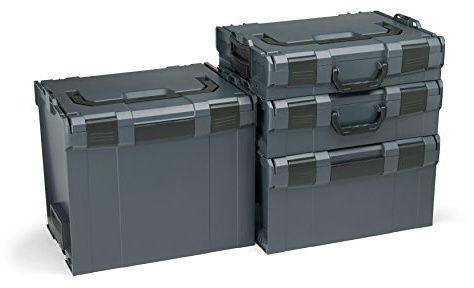 Bosch Sortimo L-Boxx Werkzeugkoffer Set | Größe 102-374 in Anthrazit | Bosch Werkzeugkoffer Leer | Kompatibel mit L-Boxx