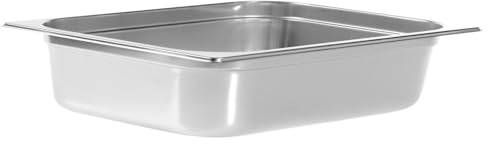 H&H Gastronorm in Acciaio Inox, Inossidabile, Argento, 35.5x32.5x6.5 cm