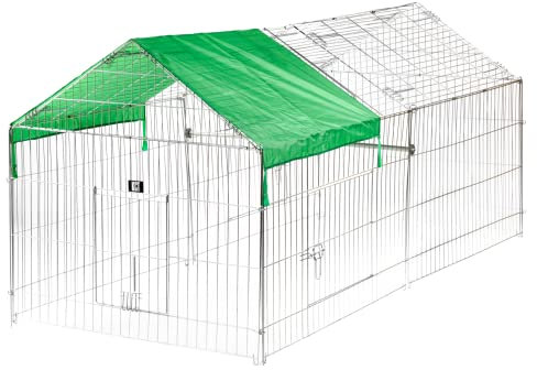 KCT Extra Large Apex Enclosed Roof Metal Pet Playpen Run for Dogs, Cats, Rabbits, Chickens and More