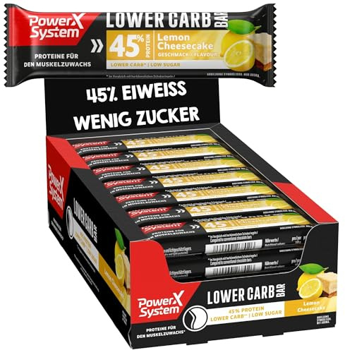 Power System Lower Carb Bar Lemon Cheesecake, 45% Protein, 28 x 40 g