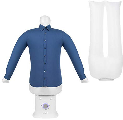 Klarstein ShirtButler Deluxe Automatic Drying and Ironing Machine - 2-in-1: Drying and Ironing Functions, 1250 W Safety Heater, HotAir Tension Technology, Timer: 0-180 Min.- White