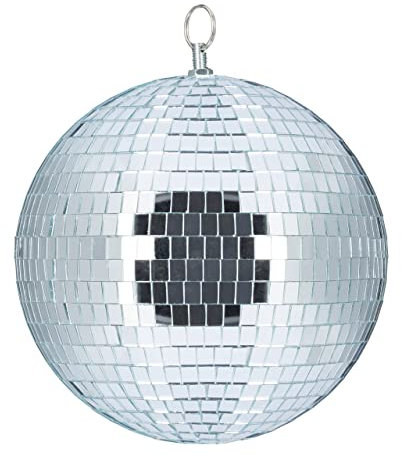 Relaxdays Palla da Discoteca, da Appendere, a Soffitto, Maxi Stratosfera, Specchiata, Compleanni, Ø 20cm, Argento