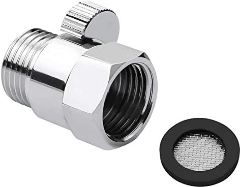 Shower Head Shut-Off Valve Solid Brass with with Handle Lever G1/2 Water Flow Control Valve and Brass Handle for Shower Head Hand Shower Chrome