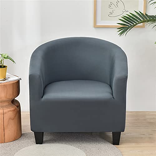 Highdi Copripoltrona 1 Posto Elasticizzato Tinta Unita Chesterfield, Fodere Copripoltrona da Cocktail Universale Lavabile Rimovibile Fodera per Poltrona per Hotel Salotto (Grigio Scuro)