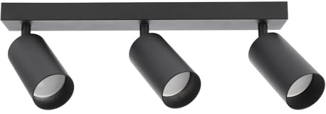 EDO Deckenstrahler GU10 MALGA, 3 Flammig, Deckenlampe Schwarz, Drehbar Spotbalken, Deckenleuchte Schwenkbar, Wandlampe Innen, Wandstrahler, Spot, Downlight, Lampe für Schlafzimmer, Küche, Wohnzimmer