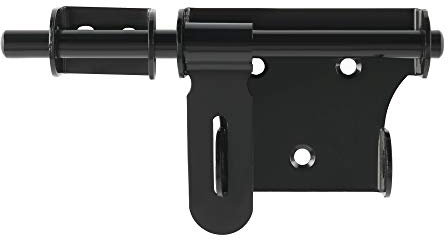 Sayayo Gate Latch Bolt Lock, Gate Locks for Wooden Gates Garden Shed Locks, 6-Inch Stainless Steel Matte Black, EMS350U-B