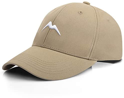 Momoshe Cap Herren Sommer Damen 100% Baumwoll Kappe Verstellbar Atmungsaktiv Einheitsgröße Baseball Bergspitzen Stickerei Sport