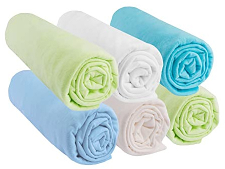 Draps Housse Berceau Lit Bébé | 100% Coton Jersey | Multicouleur | Extensible & Respirant | Sommeil sain | Marque Easy dort | Oeko-Tex | Qualité | Fabriqué en Europe (Océan, 50x100)