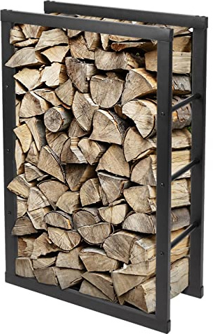 VOSS.garden Brennholzregal Stahl, Kaminholzregal, Feuerholzregal 60x25x100cm, schwarz