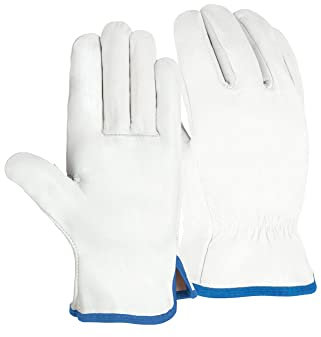 DOJA Barcelona | Guanti da Lavoro in Pelle Cuoio | 12 Paia | Guanti Pelle Lavoro Taglia 9/L | Guanti Cuoio Lavoro | Guanti Lavoro Pelle Cuoio Catene di Montaggio, Agricoltura, Saldatura, Raffinerie