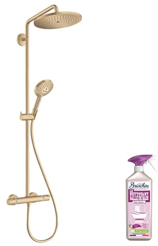 Colonne de douche thermostatique HANSGROHE Croma Select S 280 Bronze brossée + nettoyant Briochin