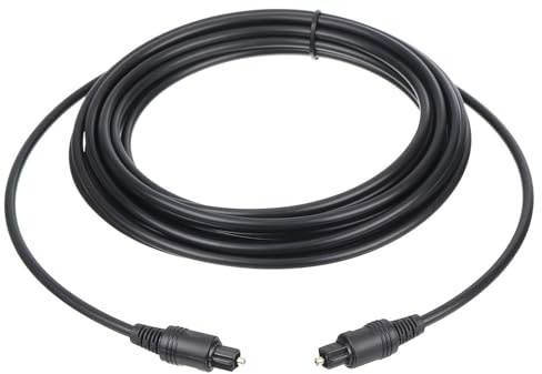 sourcing map Fiber Optic Audio Cable Digital Audio Optic Cable 9.8FT Long TOS Optical Link Cable PVC Plastic Straight Connector,for TV DVD Amplifier Stereo Black