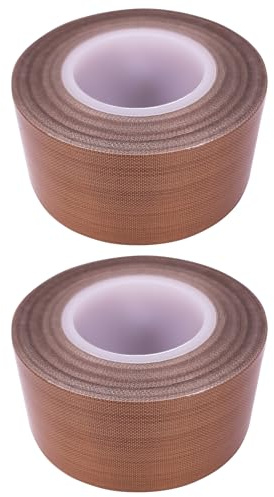 cyclingcolors 2x ruban adhésif PTFE anti-adhérent haute température bande tissu de verre enduit imprimante 3D machine sous vide marron, 30mm x 10m