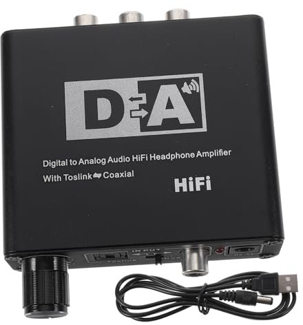 Veemoon Convertitore Audio Digitale Analogico Con Ingressi Ottici e Coassiali Adattatore Compatto Per Tv e Stereos Facile Da Usare e Portatile Include Cavi Usb e Coassiali