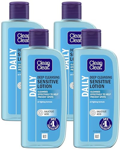 Clean & Clear Deep Cleansing Lotion for Sensitive Skin 200ml (Pack of 4)