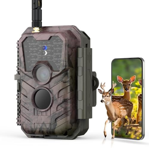 Meidase S600 4G LTE Wildtierkamera, 48MP 1296P, 25m Nachtsicht, 0.2s Bewegungserkennung, IP66 Wassergeschützt, Mobile App-Übertragung, Mit SIM-Karte, Überwachung Für Außengärten