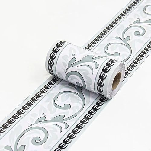 Dostear BordüRe Selbstklebend Kinderzimmer Tapeten Wohnzimmer Wanddeko Badezimmer 3d Fliesenaufkleber Wandleisten Graue Linien 10cm X 500cm