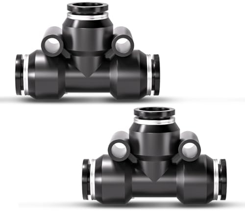 Innfeeltech 20 Piezas 6mm Negro Tee Push to Connect Racores de Conexión Rápida Conectores Neumáticos