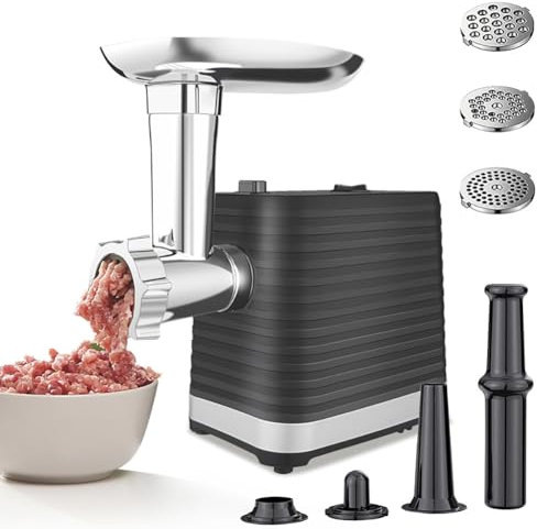 Electric Meat Mincer Grinder - Food Grinding Mincing Machine, With 3 Cutting Plates, Sausage Maker Stuffer - Grind Poultry Meat Easily