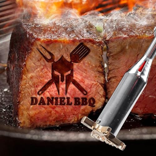 Vniqloo Individuelles Fleischbrandeisen für Lebensmittel, personalisiertes Brandeisen für Steak, Burgerbrötchen, Brandeisen zum Grillen, Geschenkidee für Männer und Freunde
