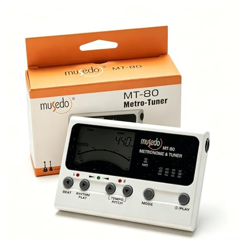 3-in-1 Digital Metronome, Tuner & Tone Generator for Guitar, Bass, Violin & Ukulele. 0.1Hz Precision, 5 Modes, Rechargeable, 30-280 BPM Beat Range. Professional Musician's Tool.