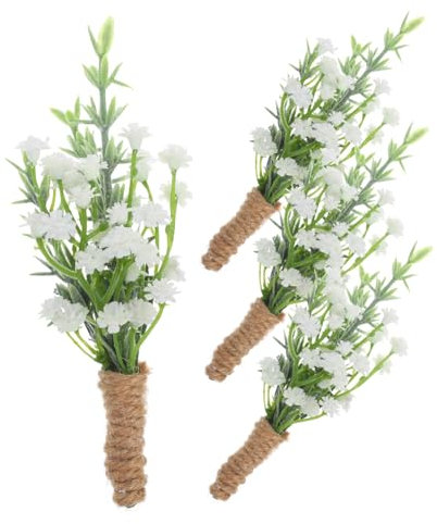 Alipis Hochzeits-bräutigam-reversblumen Und Weiße Rosen-boutonnieres Baby Breath- Für Besondere Anlässe