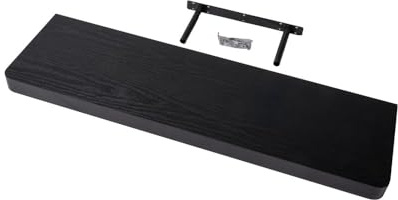 Velano Wandregal - Bücherregal - Schweberegal 80x24 Schwarz Holz | Regal Wand - Regalbrett - Küchenregal - Bücherregal Kinder - Deko Wohnzimmer - GewürzregalHolz - Wanddeko Regale Boho Deko