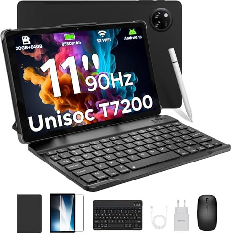 DOOGEE Tab A9+ Tablet 11 Pollici Android 15, 20GB RAM+64GB ROM(2TB TF), 8580mAh Tablet con Tastiera, 13MP+8MP, Alta Qualità Doppio Altoparlante, 90Hz/ Octa-Core/ BT5.0/ GPS/WiFi 5G/ Widevine L1- Nero