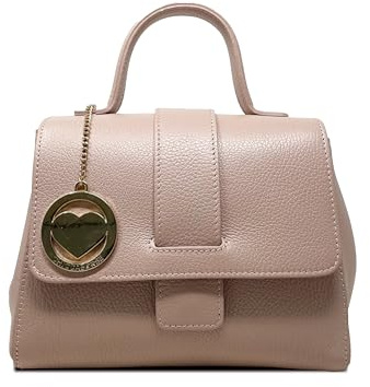 Chicca Borse Borsa Bauletto da donna in pelle, borsa a mano con tracolla